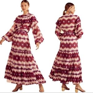 Skazi NWT Pleated Tribal Print Pleated Skirt Large